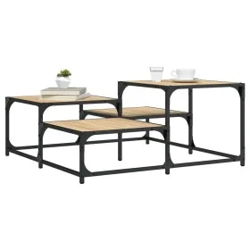 Center table made of Sonoma oak engineered wood, measuring 87.5x87.5x40 cm. by , Coffee table - Ref: Foro24-837743, Price: 41...