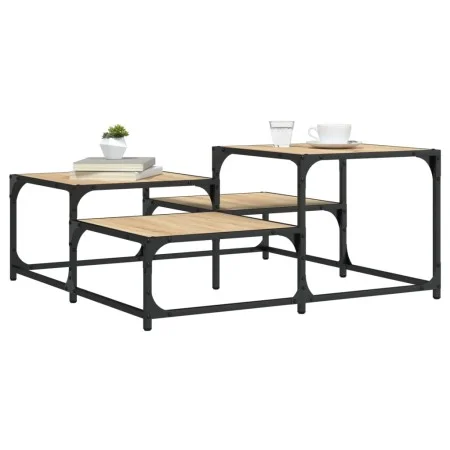 Center table made of Sonoma oak engineered wood, measuring 87.5x87.5x40 cm. by , Coffee table - Ref: Foro24-837743, Price: 41...