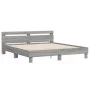 Sonoma-graues Holzwerkstoffbett mit Kopfteil 160 x 200 cm von , Betten und Lattenroste - Ref: Foro24-3207411, Preis: 161,44 €...