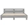 Sonoma-graues Holzwerkstoffbett mit Kopfteil 160 x 200 cm von , Betten und Lattenroste - Ref: Foro24-3207411, Preis: 161,44 €...