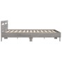 Cama con cabecero madera de ingeniería gris Sonoma 160x200 cm de , Camas y somieres - Ref: Foro24-3207411, Precio: 168,87 €