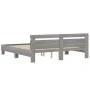 Sonoma-graues Holzwerkstoffbett mit Kopfteil 160 x 200 cm von , Betten und Lattenroste - Ref: Foro24-3207411, Preis: 161,44 €...