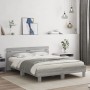 Cama con cabecero madera de ingeniería gris Sonoma 140x190 cm de , Camas y somieres - Ref: Foro24-3207439, Precio: 178,32 €, ...