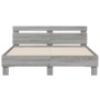 Cama con cabecero madera de ingeniería gris Sonoma 140x190 cm de , Camas y somieres - Ref: Foro24-3207439, Precio: 178,32 €, ...