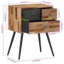 Solid teak wood bedside table 47x31.5x60 cm by , Nightstands - Ref: Foro24-358538, Price: 143,17 €, Discount: %