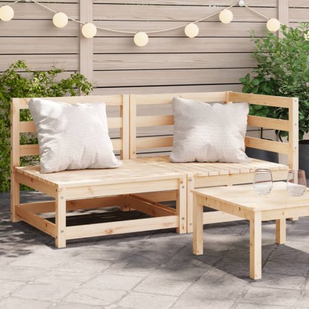 Solid pine wood 2-seater garden sofa by , Modular outdoor sofas - Ref: Foro24-837942, Price: 110,62 €, Discount: %