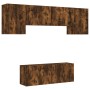 Muebles de TV de pared 6 pzas madera ingeniería roble ahumado de , Muebles TV - Ref: Foro24-3216443, Precio: 193,08 €, Descue...