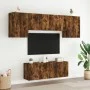 Wall-mounted TV furniture set, 6 pieces, engineered wood, smoked oak. by , TV Furniture - Ref: Foro24-3216443, Price: 185,05 ...