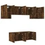 Wall-mounted TV furniture set, 6 pieces, engineered wood, smoked oak. by , TV Furniture - Ref: Foro24-3216443, Price: 185,05 ...