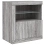 Sideboard with Sonoma grey LED lights 60.5x37x67 cm by , Sideboards - Ref: Foro24-836621, Price: 97,62 €, Discount: %