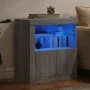 Sideboard with Sonoma grey LED lights 60.5x37x67 cm by , Sideboards - Ref: Foro24-836621, Price: 99,00 €, Discount: %