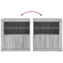 Sideboard with Sonoma grey LED lights 60.5x37x67 cm by , Sideboards - Ref: Foro24-836621, Price: 97,62 €, Discount: %