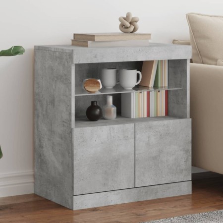 Sideboard with LED lights in concrete gray 60x37x67 cm by , Sideboards - Ref: Foro24-836654, Price: 68,91 €, Discount: %