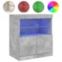 Sideboard with LED lights in concrete gray 60x37x67 cm by , Sideboards - Ref: Foro24-836654, Price: 67,20 €, Discount: %