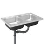 Fregadero de cocina doble seno acero inoxidable 800x500x155 mm