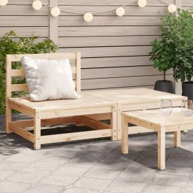 Garden sofa without armrests with solid pine wood footrest by , Modular outdoor sofas - Ref: Foro24-837956, Price: 101,04 €, ...