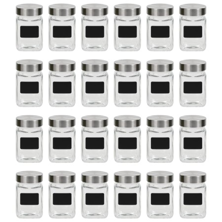 Vorratsdosen mit Aufkleber 24 Stück 300 ml von vidaXL, Keksdosen - Ref: Foro24-50856, Preis: 56,30 €, Rabatt: %