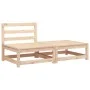 Sofá jardín sin reposabrazos con reposapiés madera maciza pino de , Sofás modulares de exterior - Ref: Foro24-837956, Precio:...