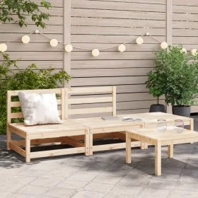 Garden sofa without armrests with solid pine wood footrest by , Modular outdoor sofas - Ref: Foro24-837963, Price: 145,35 €, ...