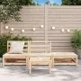 Garden sofa without armrests with solid pine wood footrest by , Modular outdoor sofas - Ref: Foro24-837963, Price: 145,35 €, ...