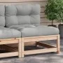 Sofá de jardín sin reposabrazos con cojines madera maciza pino de , Sofás modulares de exterior - Ref: Foro24-838078, Precio:...