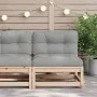 Garden sofa without armrests with solid pine wood cushions by , Modular outdoor sofas - Ref: Foro24-838078, Price: 102,64 €, ...