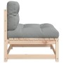 Gartensofa ohne Armlehnen mit Kissen aus massivem Kiefernholz von , Modulare Sofas für den Außenbereich - Ref: Foro24-838078,...
