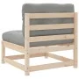 Garden sofa without armrests with solid pine wood cushions by , Modular outdoor sofas - Ref: Foro24-838078, Price: 102,64 €, ...
