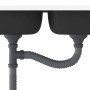 Fregadero de cocina doble seno acero inoxidable 800x500x155 mm