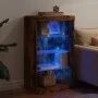 Sideboard with smoked oak LED lights 60.5x37x100 cm by , Sideboards - Ref: Foro24-836711, Price: 71,28 €, Discount: %