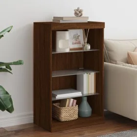 Sideboard with LED lights brown oak 60.5x37x100 cm by , Sideboards - Ref: Foro24-836713, Price: 67,71 €, Discount: %