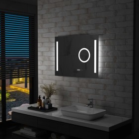 LED and touch sensor wall-mounted bathroom mirror 80x60 cm by vidaXL, Mirrors - Ref: Foro24-144742, Price: 166,04 €, Discount: %