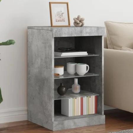 Sideboard with LED lights in concrete gray 41x37x67 cm by , Sideboards - Ref: Foro24-836724, Price: 59,87 €, Discount: %