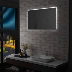 Espejo de pared de baño con LED y sensor táctil 100x60 cm