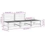 Garden sofa without armrests with solid Douglas wood stool by , Modular outdoor sofas - Ref: Foro24-837968, Price: 126,66 €, ...