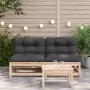 Garden sofas without armrests with 2 pine wood cushions by , Modular outdoor sofas - Ref: Foro24-838086, Price: 125,73 €, Dis...