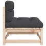 Garden sofas without armrests with 2 pine wood cushions by , Modular outdoor sofas - Ref: Foro24-838086, Price: 124,73 €, Dis...