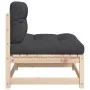 Garden sofas without armrests with 2 pine wood cushions by , Modular outdoor sofas - Ref: Foro24-838086, Price: 125,73 €, Dis...