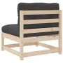 Garden sofas without armrests with 2 pine wood cushions by , Modular outdoor sofas - Ref: Foro24-838086, Price: 125,73 €, Dis...