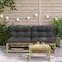 Garden sofas without armrests with 2 pine wood cushions by , Modular outdoor sofas - Ref: Foro24-838092, Price: 181,25 €, Dis...