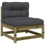 Garden sofas without armrests with 2 pine wood cushions by , Modular outdoor sofas - Ref: Foro24-838092, Price: 181,25 €, Dis...