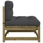 Garden sofas without armrests with 2 pine wood cushions by , Modular outdoor sofas - Ref: Foro24-838092, Price: 183,56 €, Dis...