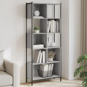 Engineered wood bookshelf in Sonoma gray, 72x28x172 cm by , Bookcases and shelves - Ref: Foro24-3213655, Price: 100,26 €, Dis...