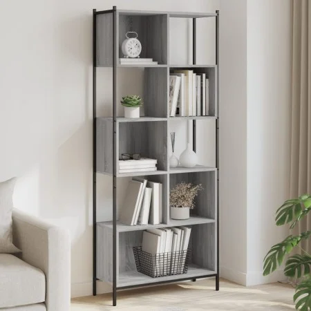Engineered wood bookshelf in Sonoma gray, 72x28x172 cm by , Bookcases and shelves - Ref: Foro24-3213655, Price: 100,26 €, Dis...