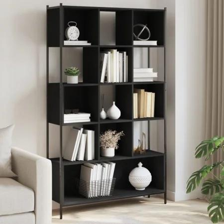 Estantería madera de ingeniería negra 102x28x172 cm de , Librerías y estanterías - Ref: Foro24-3213657, Precio: 135,90 €, Des...