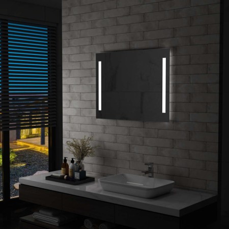 Espejo de pared de baño con LED 80x60 cm de vidaXL, Espejos - Ref: Foro24-144706, Precio: 63,59 €, Descuento: %