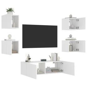 Wand-TV-Möbel mit LED-Leuchten 5 Stück weiß von , TV-Möbel - Ref: Foro24-3216860, Preis: 179,15 €, Rabatt: %