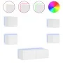 Wall-mounted TV furniture with LED lights, 5 pieces in white. by , TV Furniture - Ref: Foro24-3216860, Price: 178,70 €, Disco...