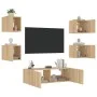Wand-TV-Möbel mit LED-Leuchten 5 Stück Sonoma Eiche von , TV-Möbel - Ref: Foro24-3216862, Preis: 163,46 €, Rabatt: %