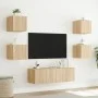 Wand-TV-Möbel mit LED-Leuchten 5 Stück Sonoma Eiche von , TV-Möbel - Ref: Foro24-3216862, Preis: 163,46 €, Rabatt: %